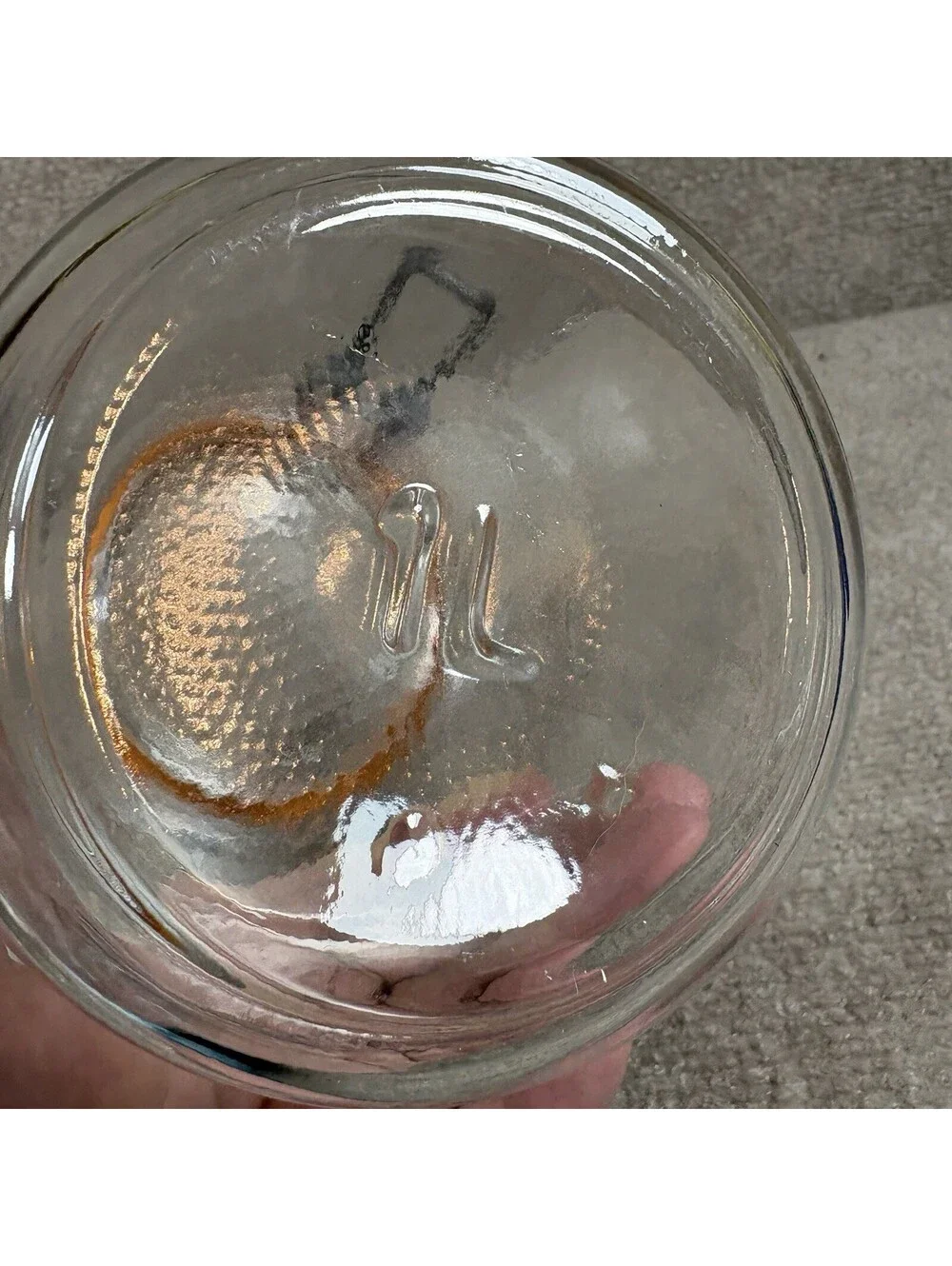 Vintage Arc France 1L Glass Storage Jar Clear Kitchen Canister Metal Clasp